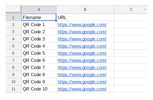how to generate QR Codes in bulk: website URL QR Codes