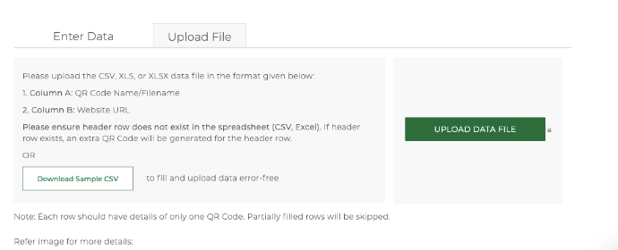 Upload file containing CPG labels data