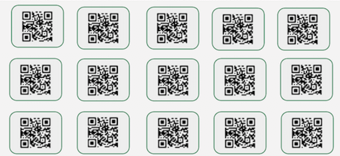 Create printable random code QR codes labels
