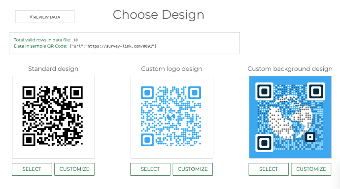 Choose design of QR Code CPG labels