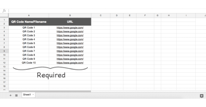 Screenshot of editor to enter data directly for Website URL QR Code